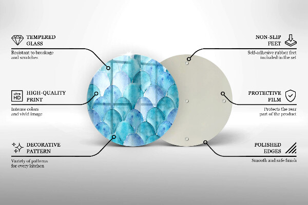 Tagliere in vetro temperato Scaglie di acquerello
