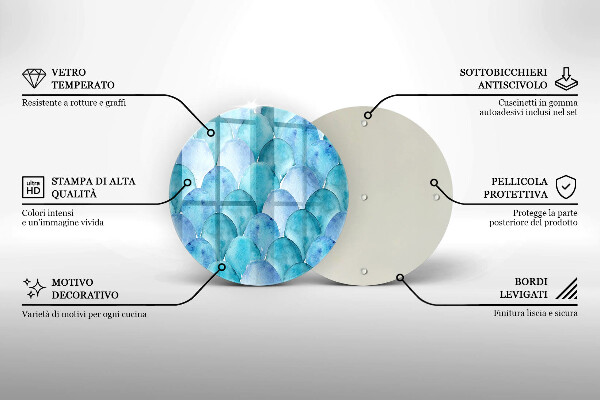 Tagliere in vetro temperato Scaglie di acquerello