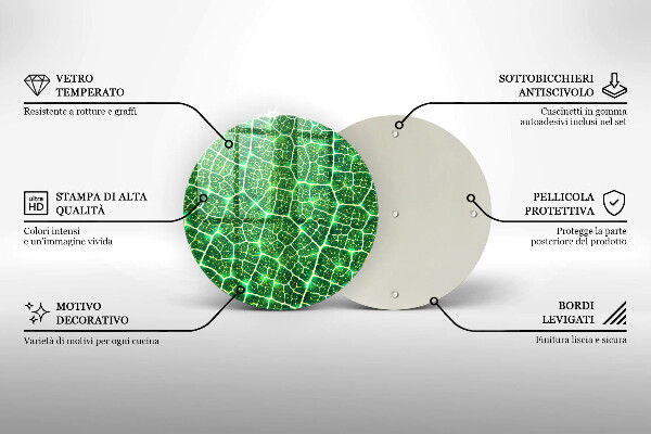 Tagliere in vetro temperato Struttura delle foglie