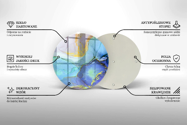 Tagliere in vetro temperato Pietra d'oro incrinata