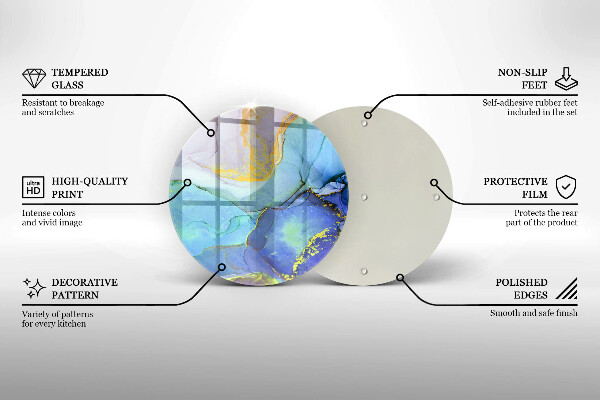 Tagliere in vetro temperato Pietra d'oro incrinata
