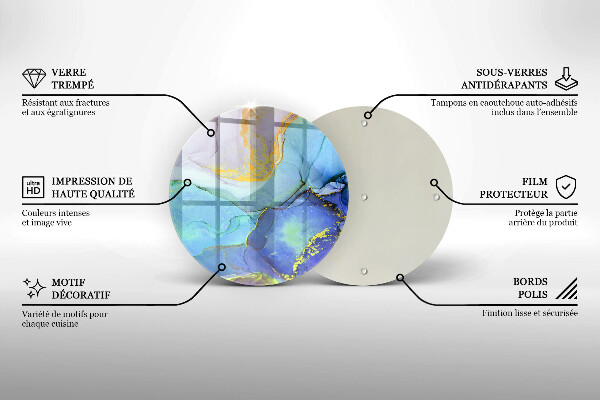 Tagliere in vetro temperato Pietra d'oro incrinata