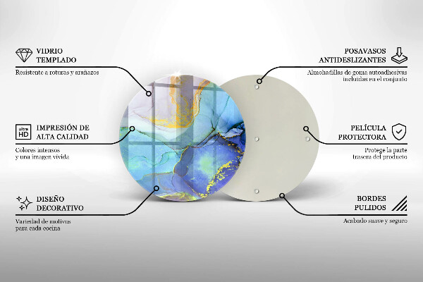Tagliere in vetro temperato Pietra d'oro incrinata