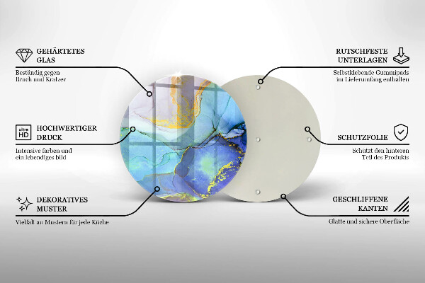 Tagliere in vetro temperato Pietra d'oro incrinata