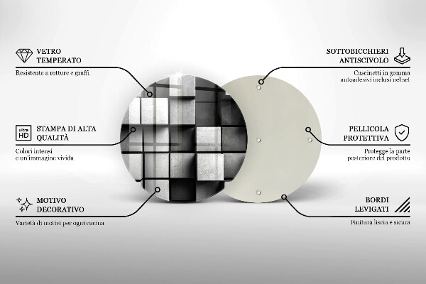 Tagliere in vetro temperato Sfondo di geometria 3D