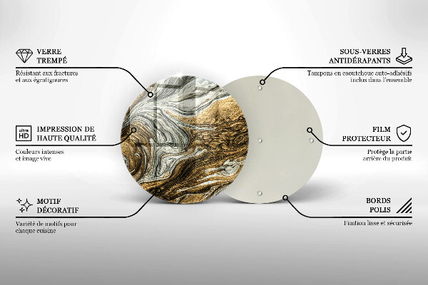 Tagliere in vetro temperato Ricca astrazione