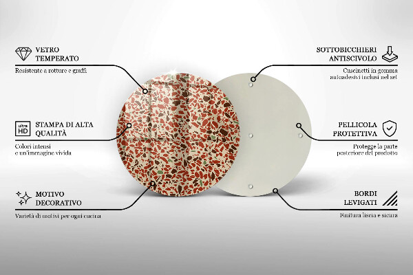 Tagliere in vetro temperato Gres pregiato