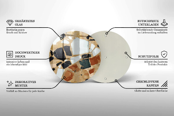 Tagliere in vetro temperato Piatto con pietre decorative