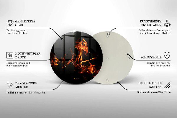 Tagliere in vetro temperato Accendi una fiamma viva