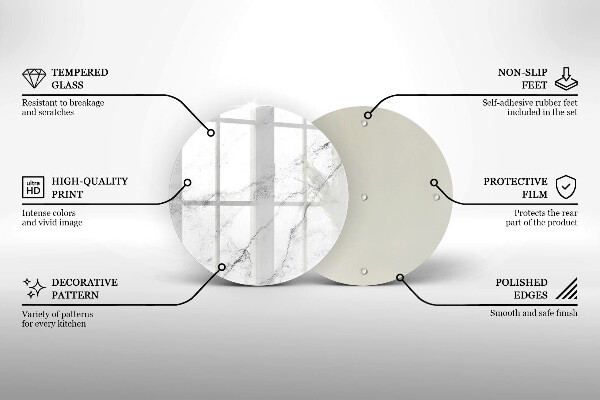 Tagliere in vetro Elegante struttura in marmo