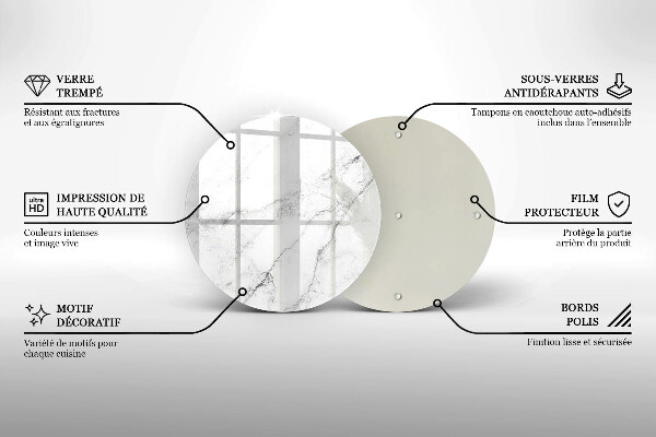 Tagliere in vetro Elegante struttura in marmo