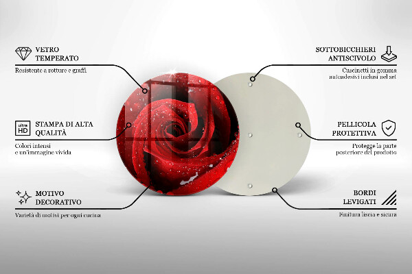 Tagliere in vetro Petali di fiori di rosa