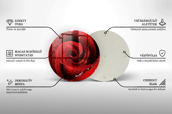 Tagliere in vetro Petali di fiori di rosa