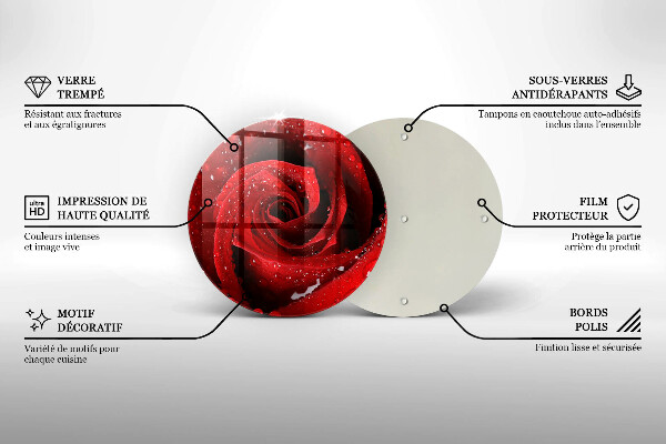 Tagliere in vetro Petali di fiori di rosa