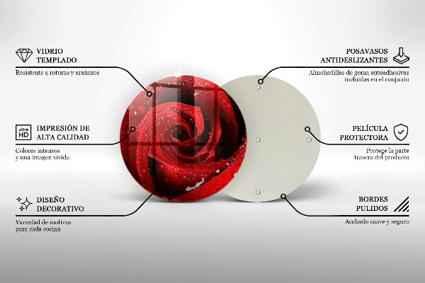 Tagliere in vetro Petali di fiori di rosa