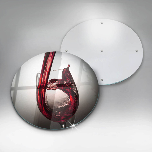 Tagliere in vetro Bicchiere e vino rosso