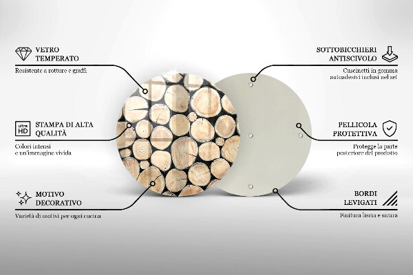 Tagliere in vetro Tronchi d'albero in legno