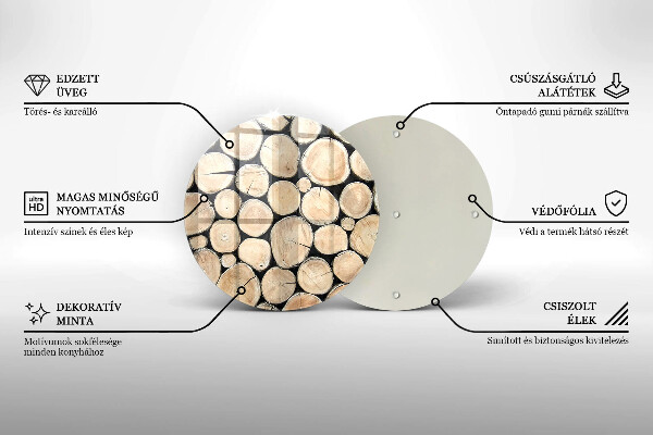 Tagliere in vetro Tronchi d'albero in legno