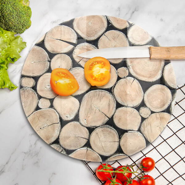 Tagliere in vetro Tronchi d'albero in legno