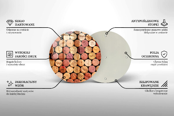 Tagliere in vetro Modello di tappi per vino