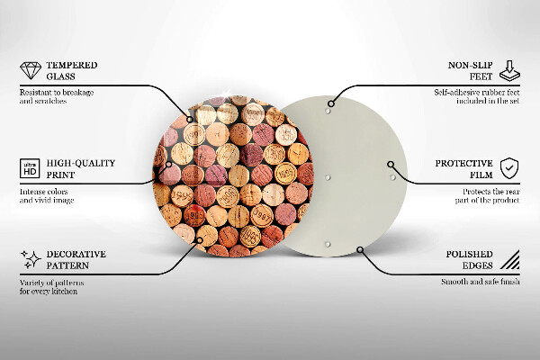 Tagliere in vetro Modello di tappi per vino