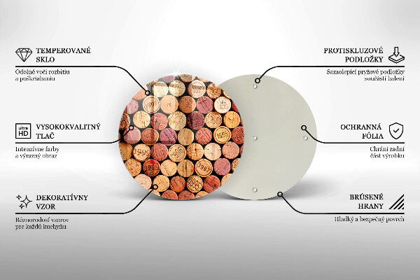 Tagliere in vetro Modello di tappi per vino