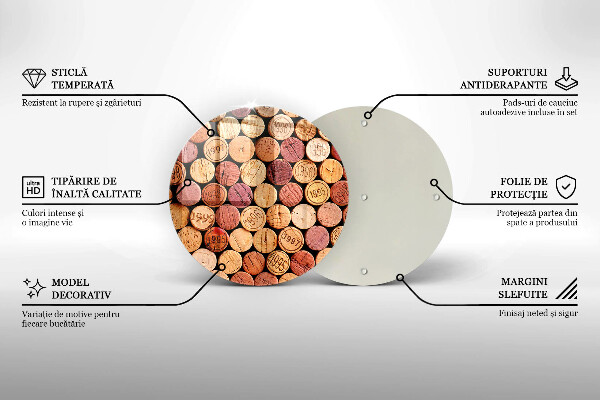 Tagliere in vetro Modello di tappi per vino