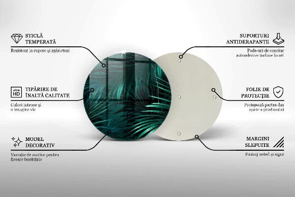 Tagliere in vetro temperato Foglie selvagge della giungla