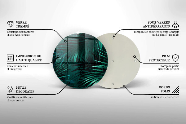 Tagliere in vetro temperato Foglie selvagge della giungla