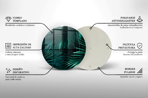 Tagliere in vetro temperato Foglie selvagge della giungla