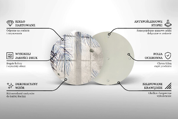 Tagliere in vetro temperato Foglie sottili