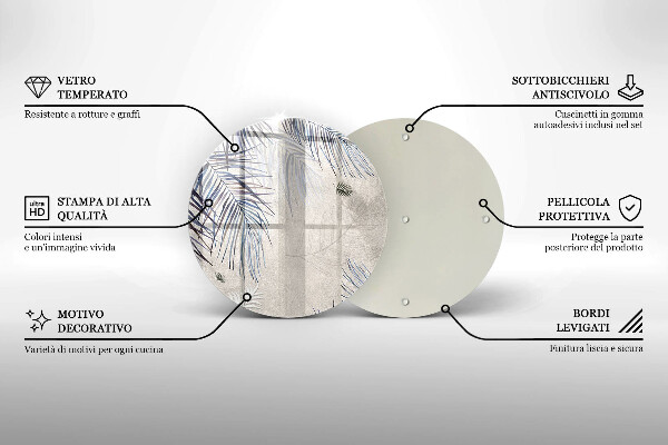 Tagliere in vetro temperato Foglie sottili