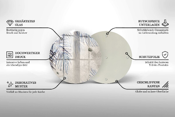 Tagliere in vetro temperato Foglie sottili