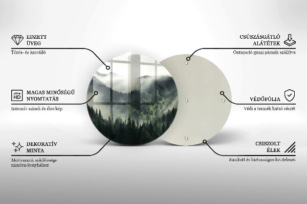 Tagliere in vetro temperato Paesaggio di foresta e nebbia