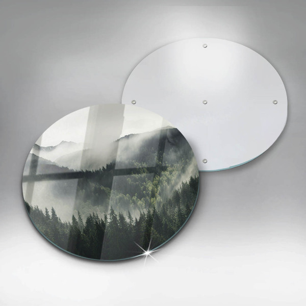 Tagliere in vetro temperato Paesaggio di foresta e nebbia