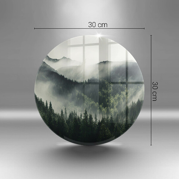 Tagliere in vetro temperato Paesaggio di foresta e nebbia