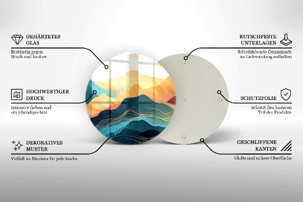 Tagliere in vetro temperato Paesaggio montano astratto