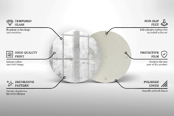 Tagliere in vetro temperato Struttura concreta