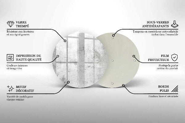 Tagliere in vetro temperato Struttura concreta