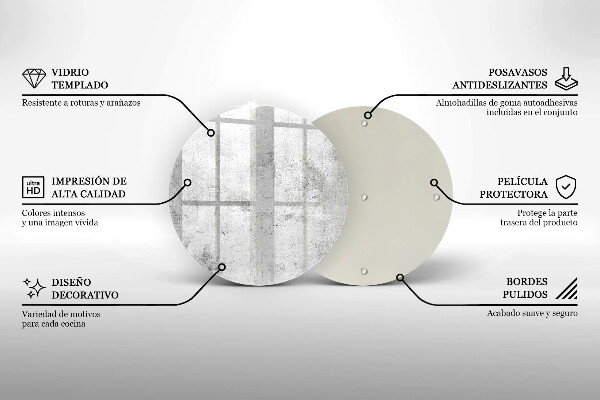 Tagliere in vetro temperato Struttura concreta