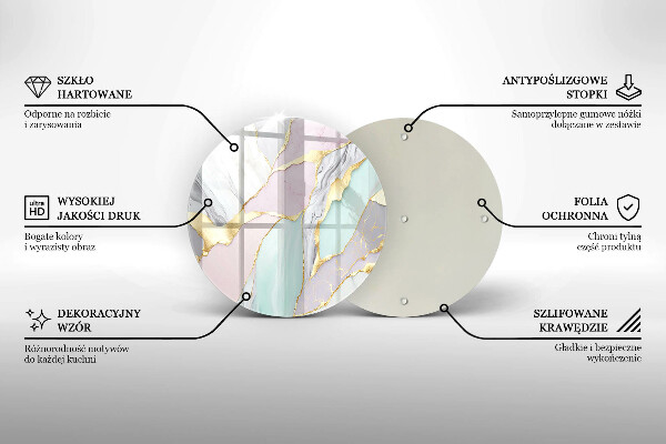 Tagliere in vetro temperato Marmo pastello