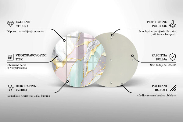 Tagliere in vetro temperato Marmo pastello
