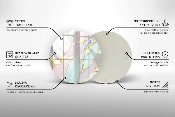Tagliere in vetro temperato Marmo pastello
