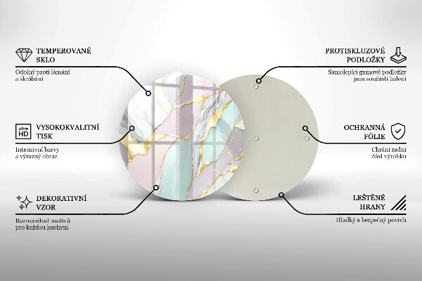 Tagliere in vetro temperato Marmo pastello