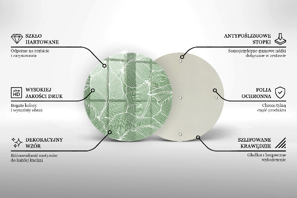 Tagliere in vetro temperato Foglie lineari