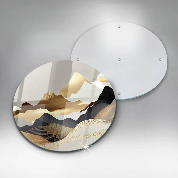 Tagliere in vetro temperato Montagne dorate astratte