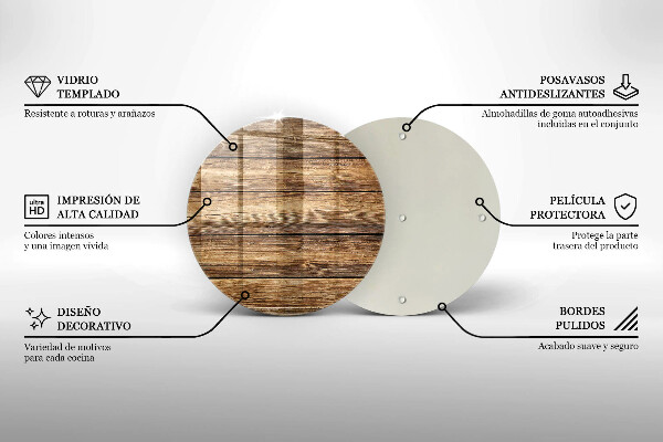 Tagliere in vetro Tavole con struttura in legno