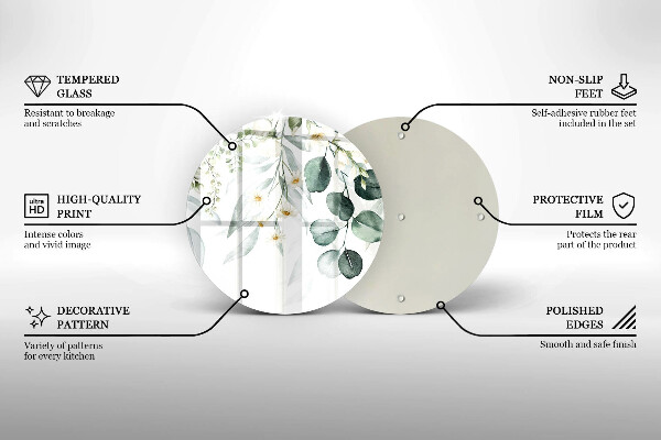 Tagliere in vetro temperato Piante ad acquerello