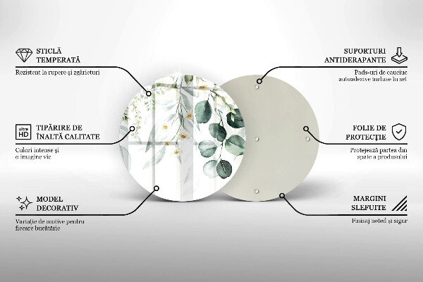 Tagliere in vetro temperato Piante ad acquerello