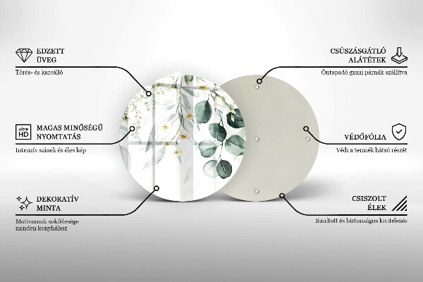 Tagliere in vetro temperato Piante ad acquerello